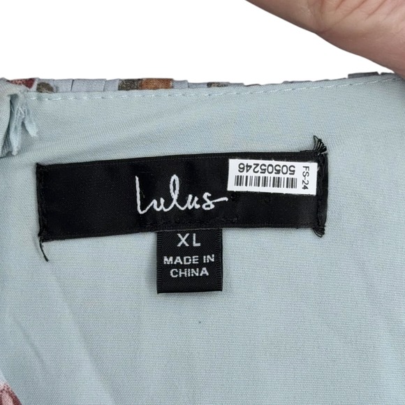 Lulus Cascading Crush Maxi Dress Spaghetti Straps Smocked Bodice XL - Picture 3 of 6